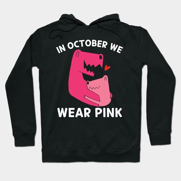 Breast Cancer Awareness Month Dinosaur Lover Hoodie by JB.Collection